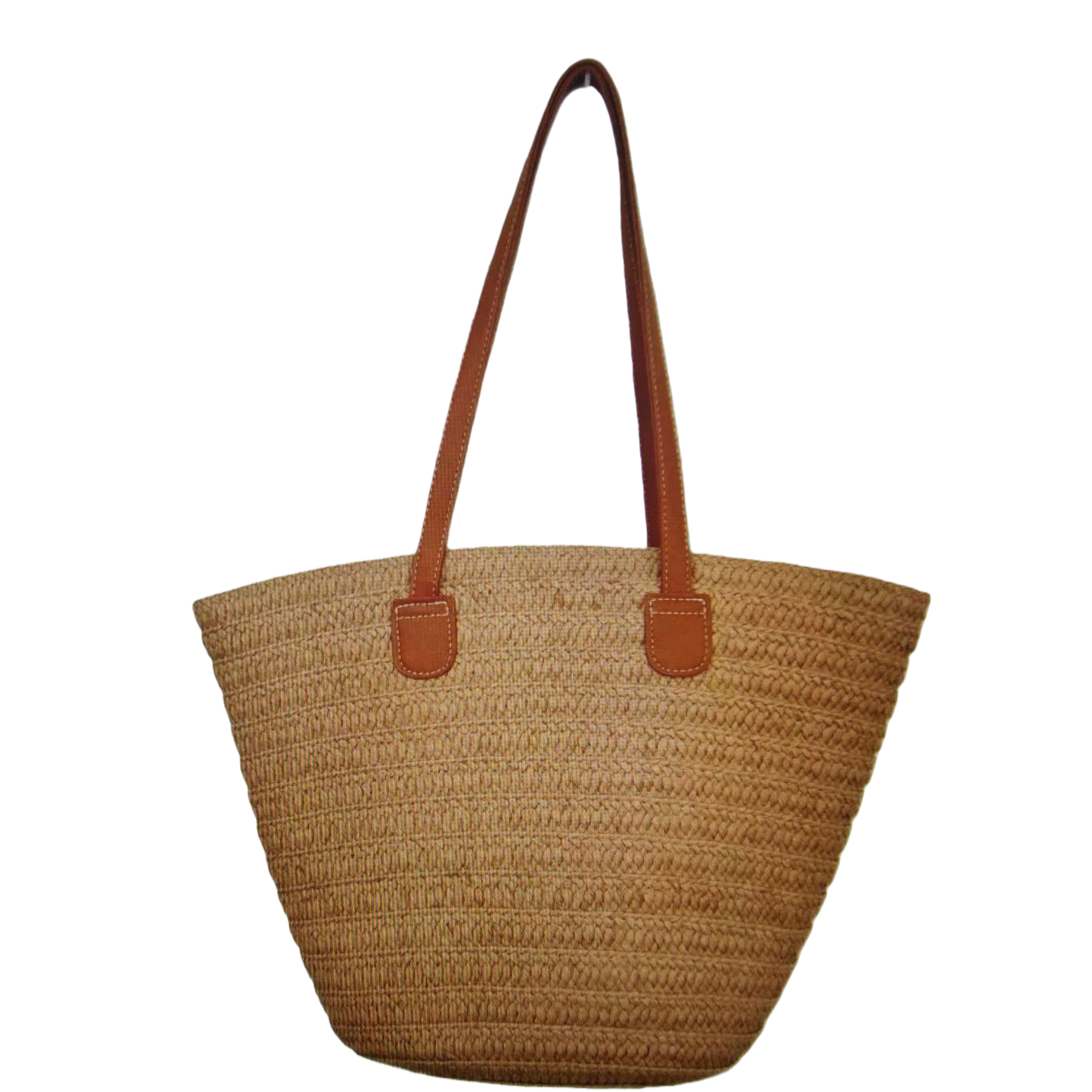 This brown woven handbag is a simple, fashionable and versatile commuter single-shoulder tote bag for women Item Picture