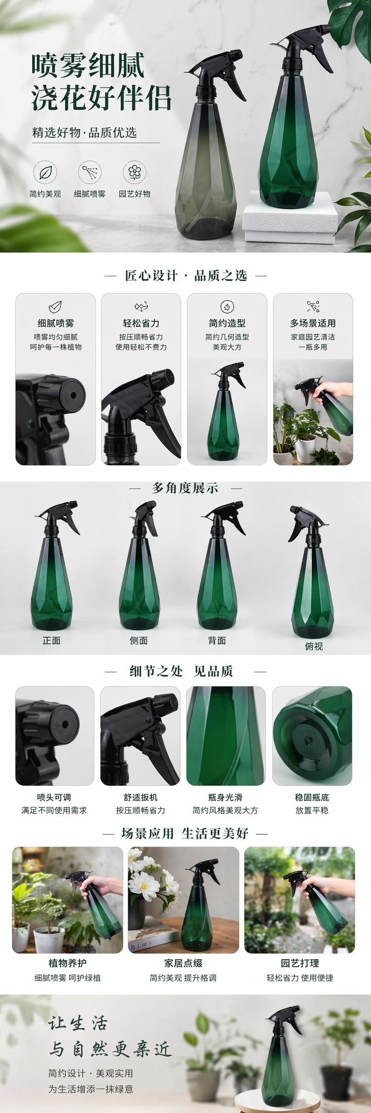 家用可调节雾化喷雾瓶详情1