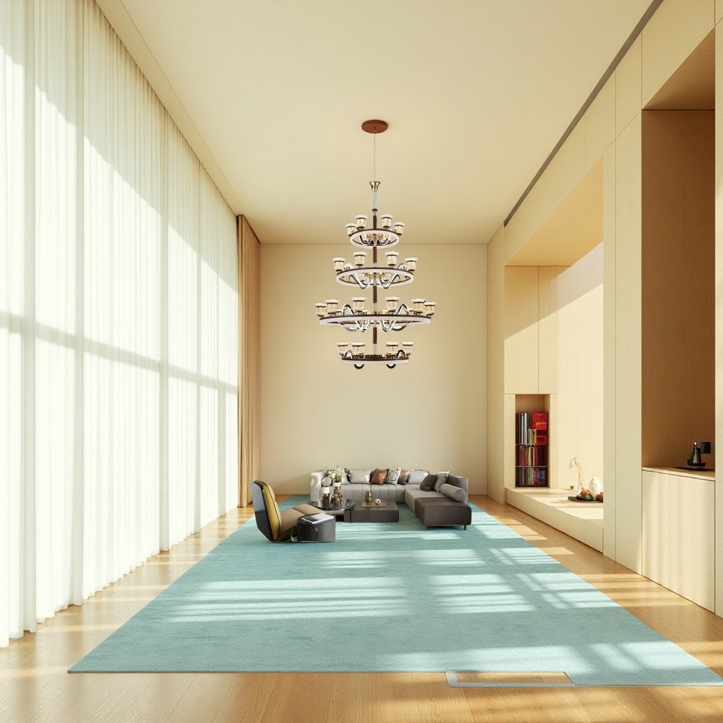 Golden dark brown multi-layer circular pendant lamp, modern and simple ceiling lamp for living room and bedroom Specification image