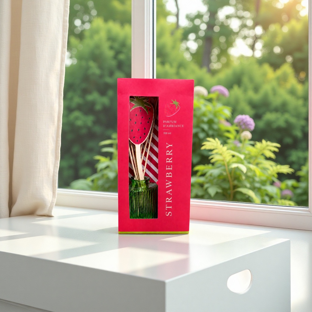 Pink packaging box strawberry fragrance diffuser, indoor air freshening aromatherapy decoration Specification image