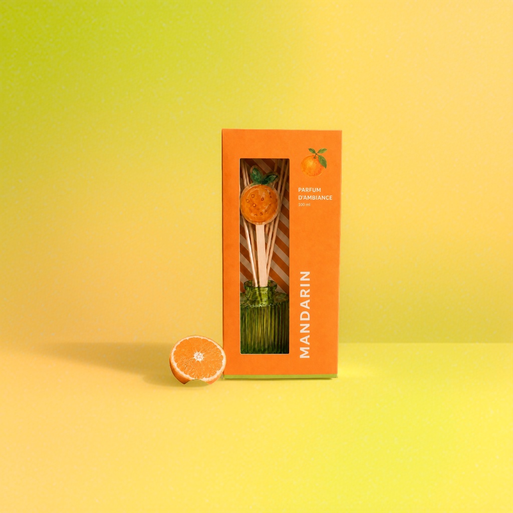Orange packaging box aroma diffuser, household essential oil evaporator, simple Nordic style