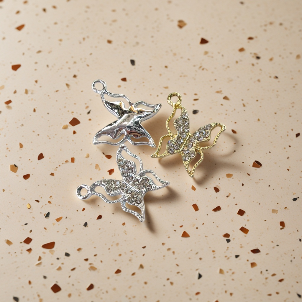 Silver bird and diamond-encrusted butterfly pendants, a light luxury gift in 925 sterling silver