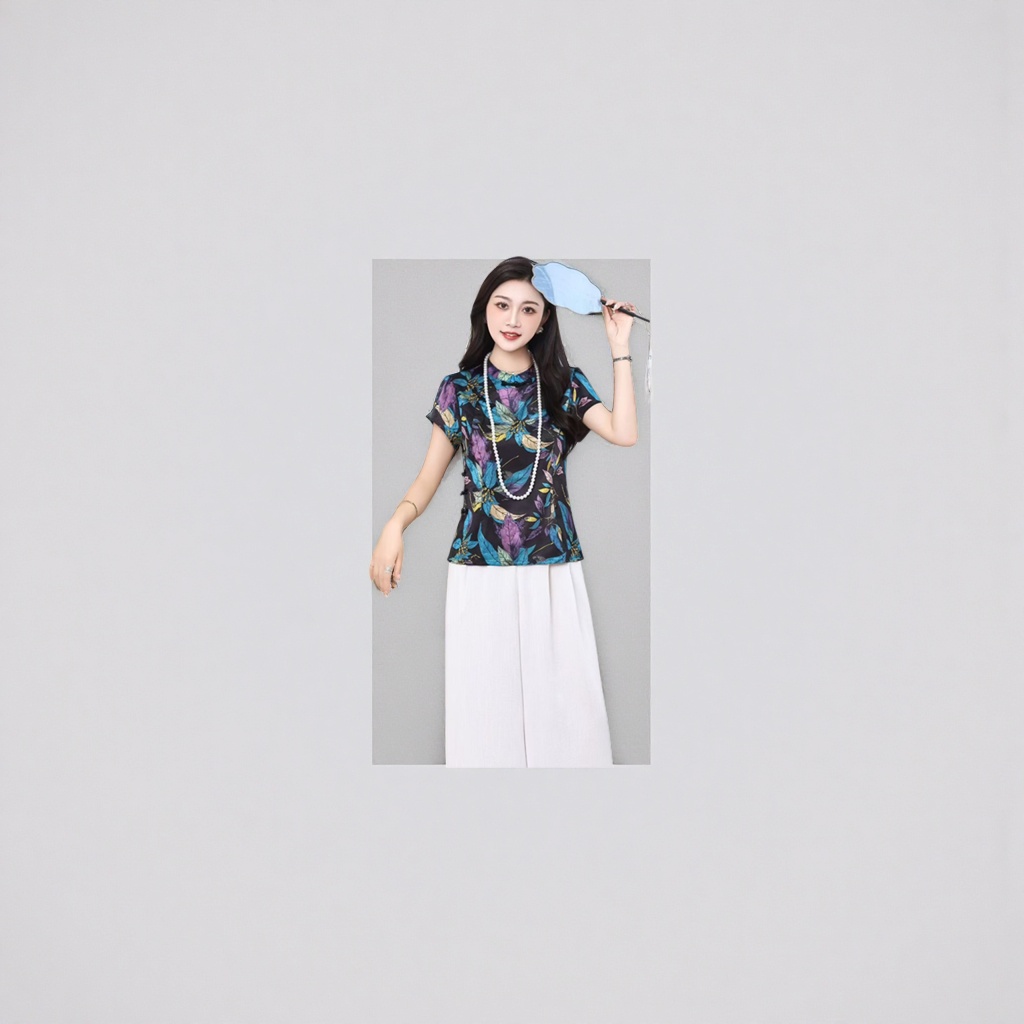 A colorful floral patterned cheongsam top is an elegant and slimming Chinese top for women details Picture