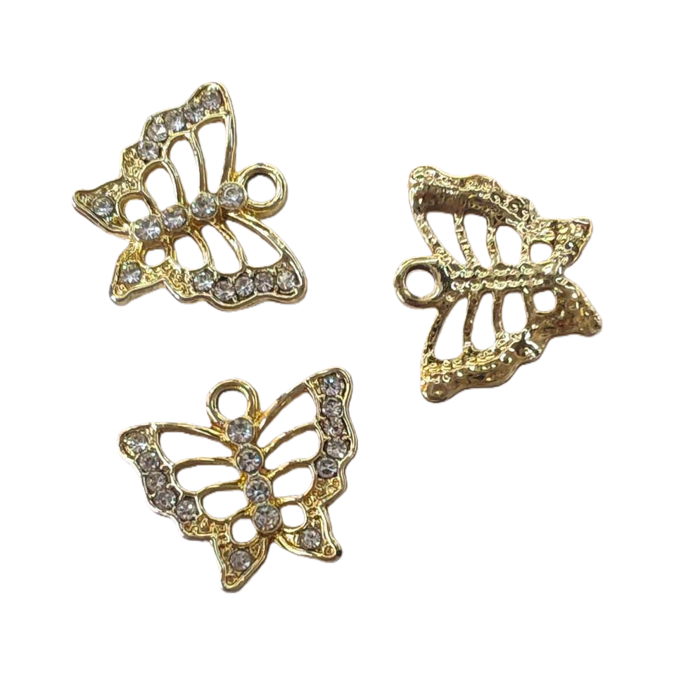Golden butterfly-shaped jewelry inlaid with crystal embellishments Item Picture