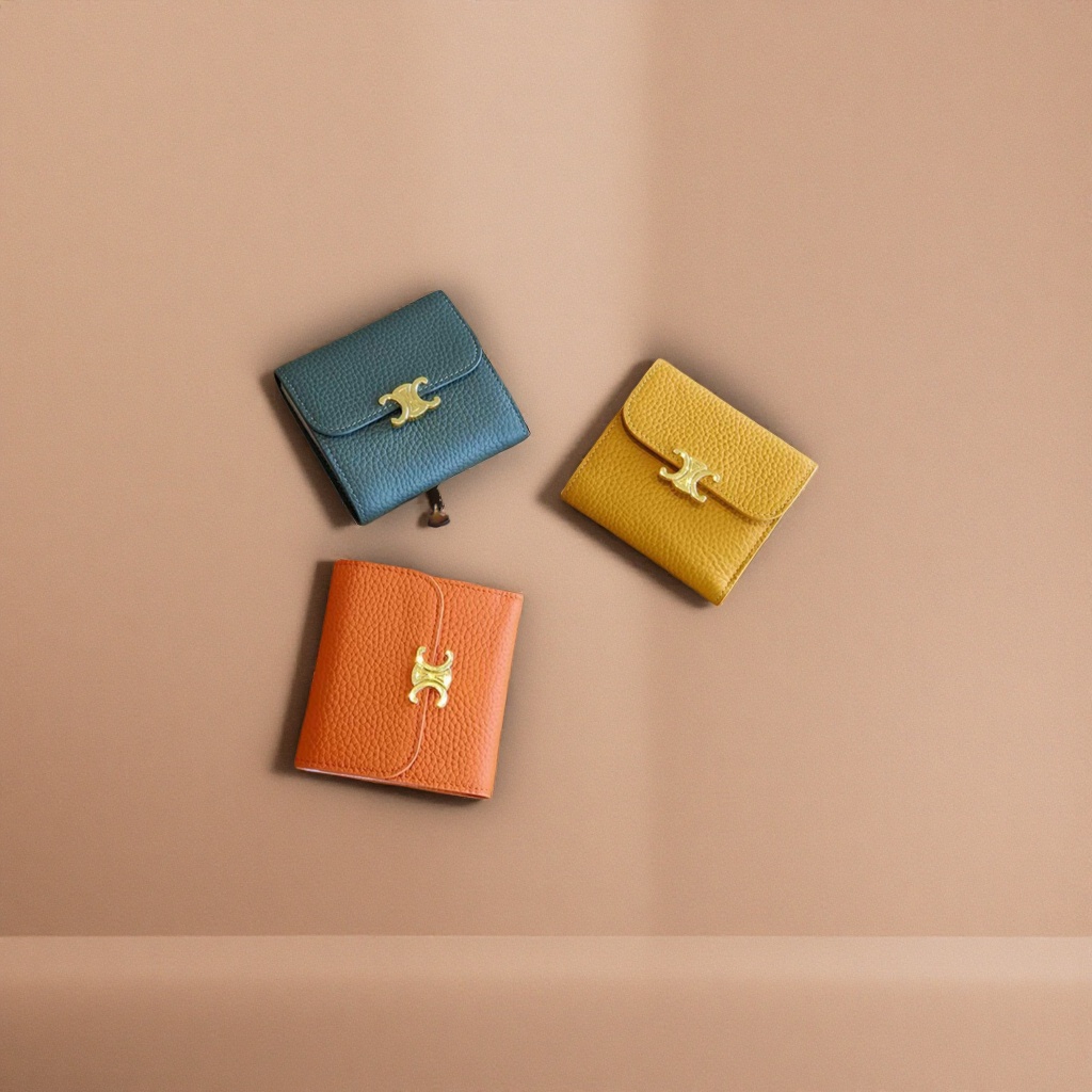 Three-color patchwork leather universal wallet for men and women, Korean version, simple, fashionable and versatile