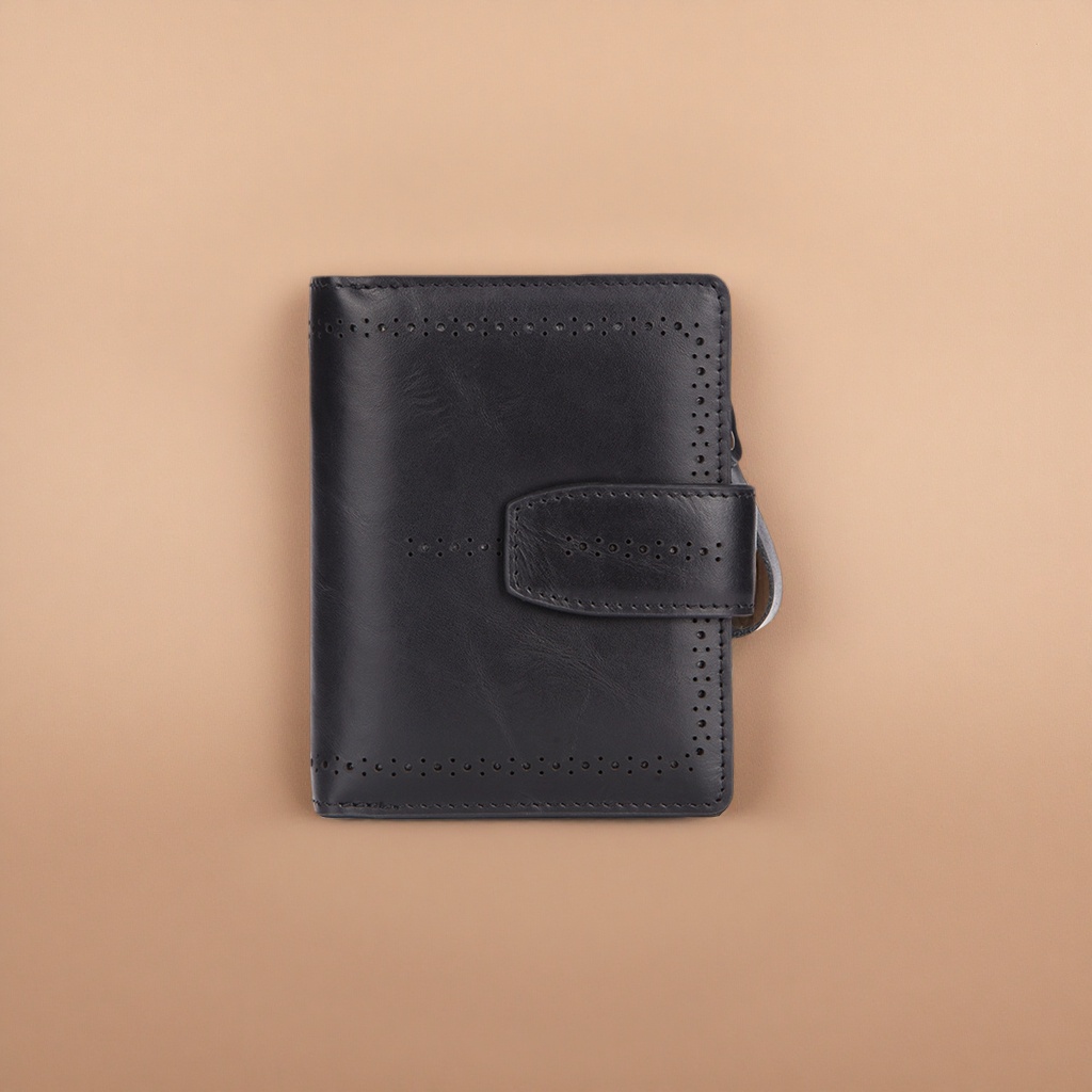 المحفظة السوداء ذات الجلود الأسود عبارة عن محفظة جلدية من أجل الأعمال التجارية Specification image