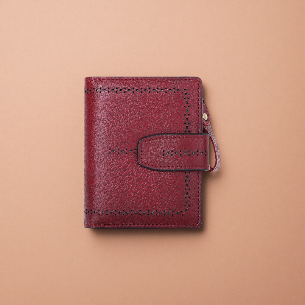 Wine red genuine leather wallet for women, long style, simple, fashionable, business and casual Application Scenario