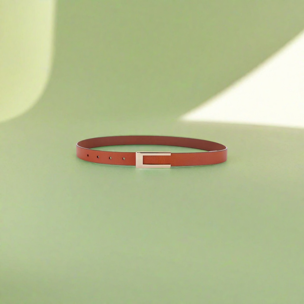 Brown genuine leather men's belt, simple and versatile, casual business belt, 3.5cm wide Application Scenario