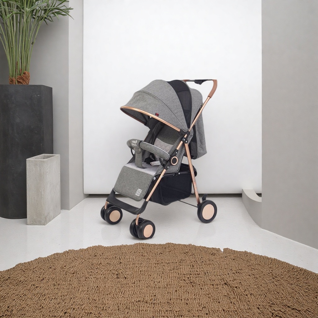 Carro de bebé gris ligero plegable puede sentarse y acostarse antichoque alto paisaje baby trolley Application Scenario