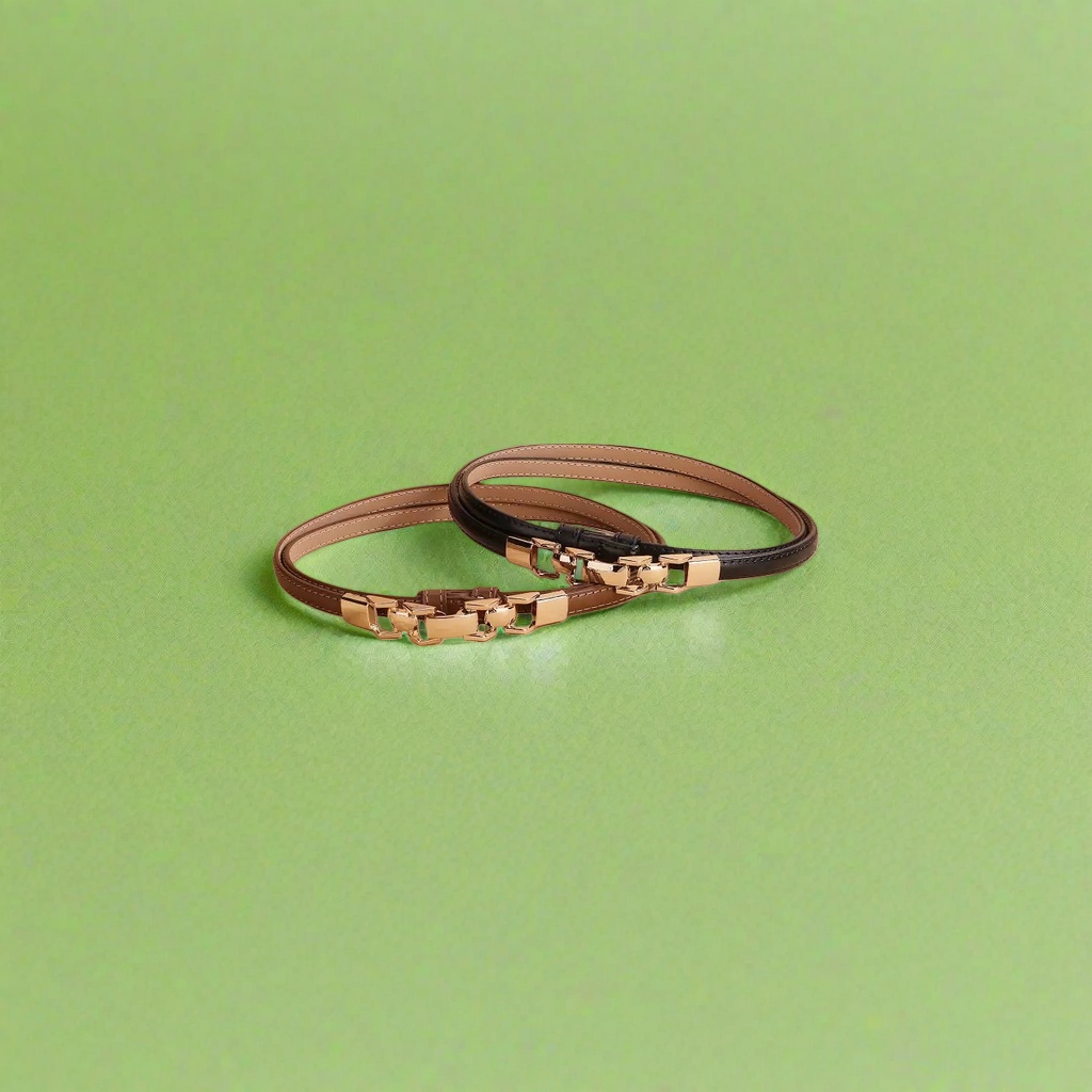 The golden buckle leather belt is a simple and versatile men's leather belt, 3.5cm wide Application Scenario