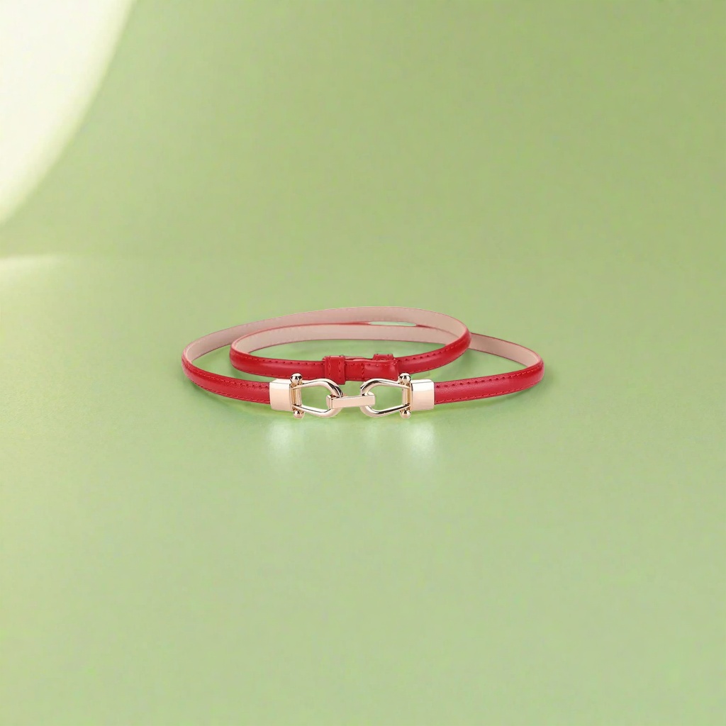 Red double-layer leather belt for men, simple and versatile. Leather belt 3.5cm wide Application Scenario