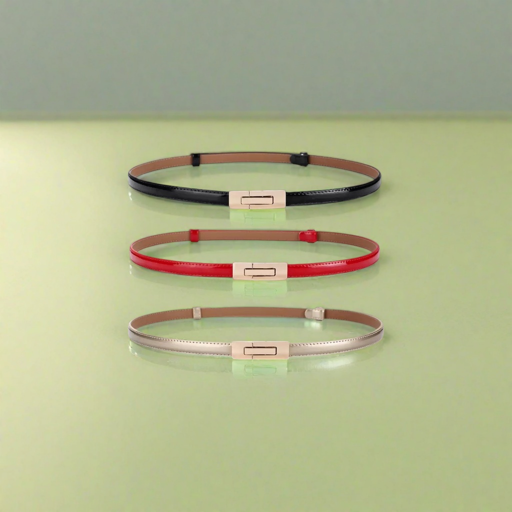 The black, red and gold leather belt is fashionable and versatile, suitable for both men and women