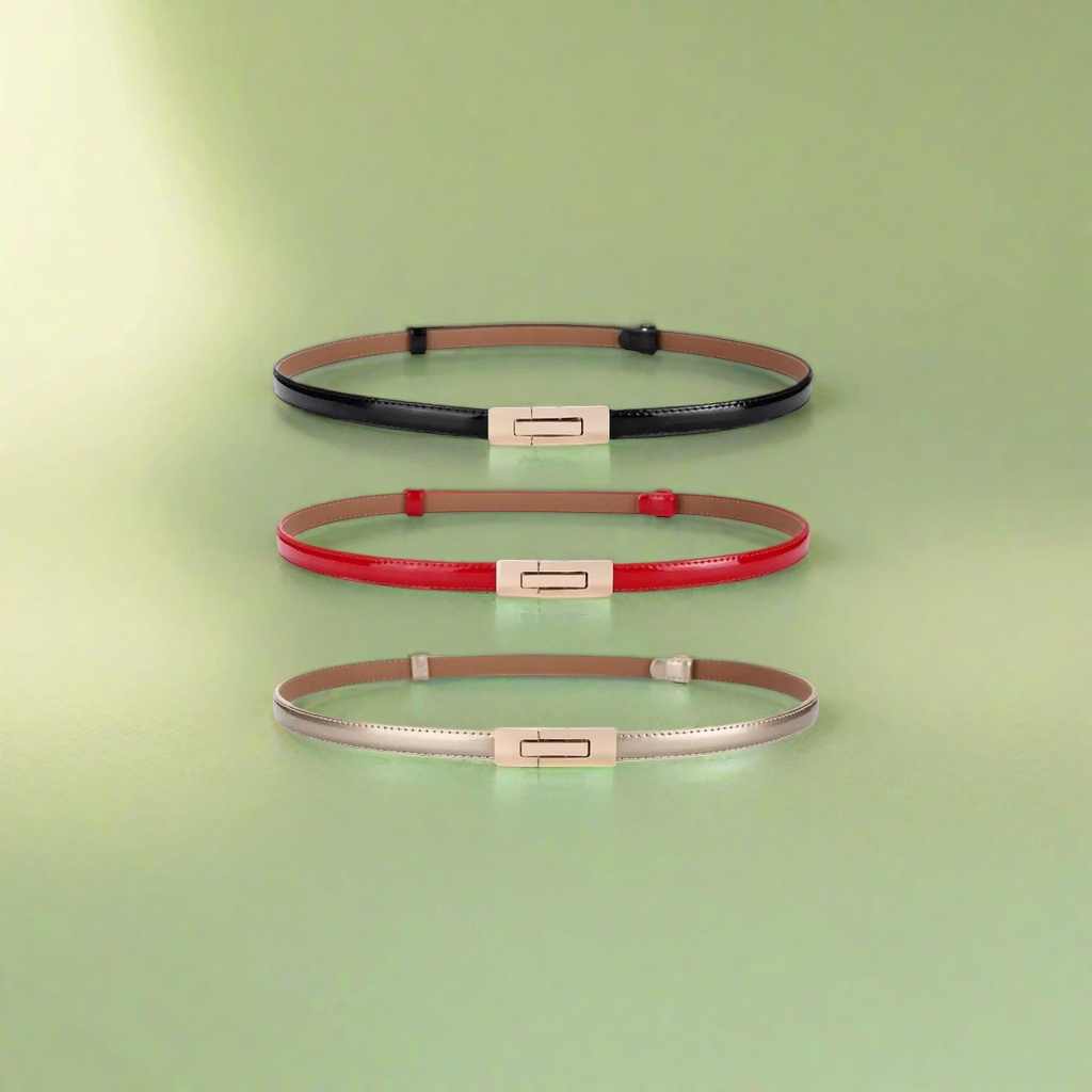 Negro rojo oro cortex cinturón moda versátil hombre mujer universal Specification image