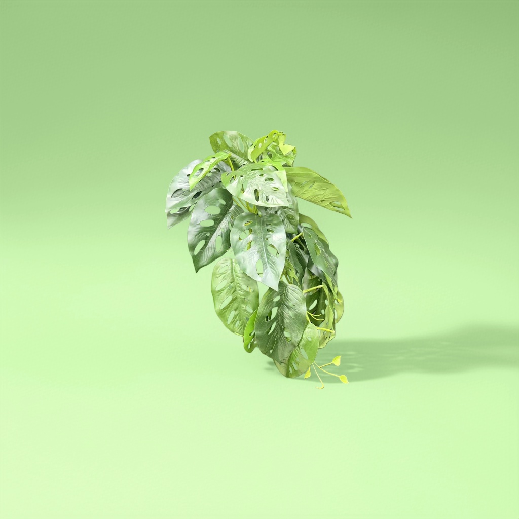 绿色龟背竹叶丛产品图