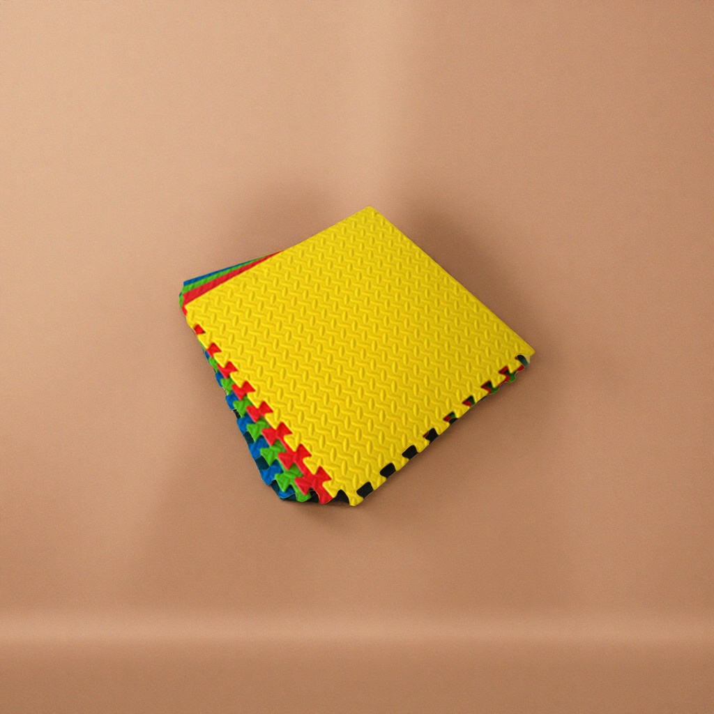 Yellow spliced foam floor mat, thickened anti-slip children's crawling mat, baby play mat