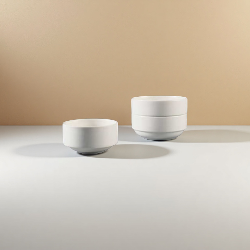 White ceramic bowl, simple household dining bowl, rice bowl, soup bowl, 300ml details Picture