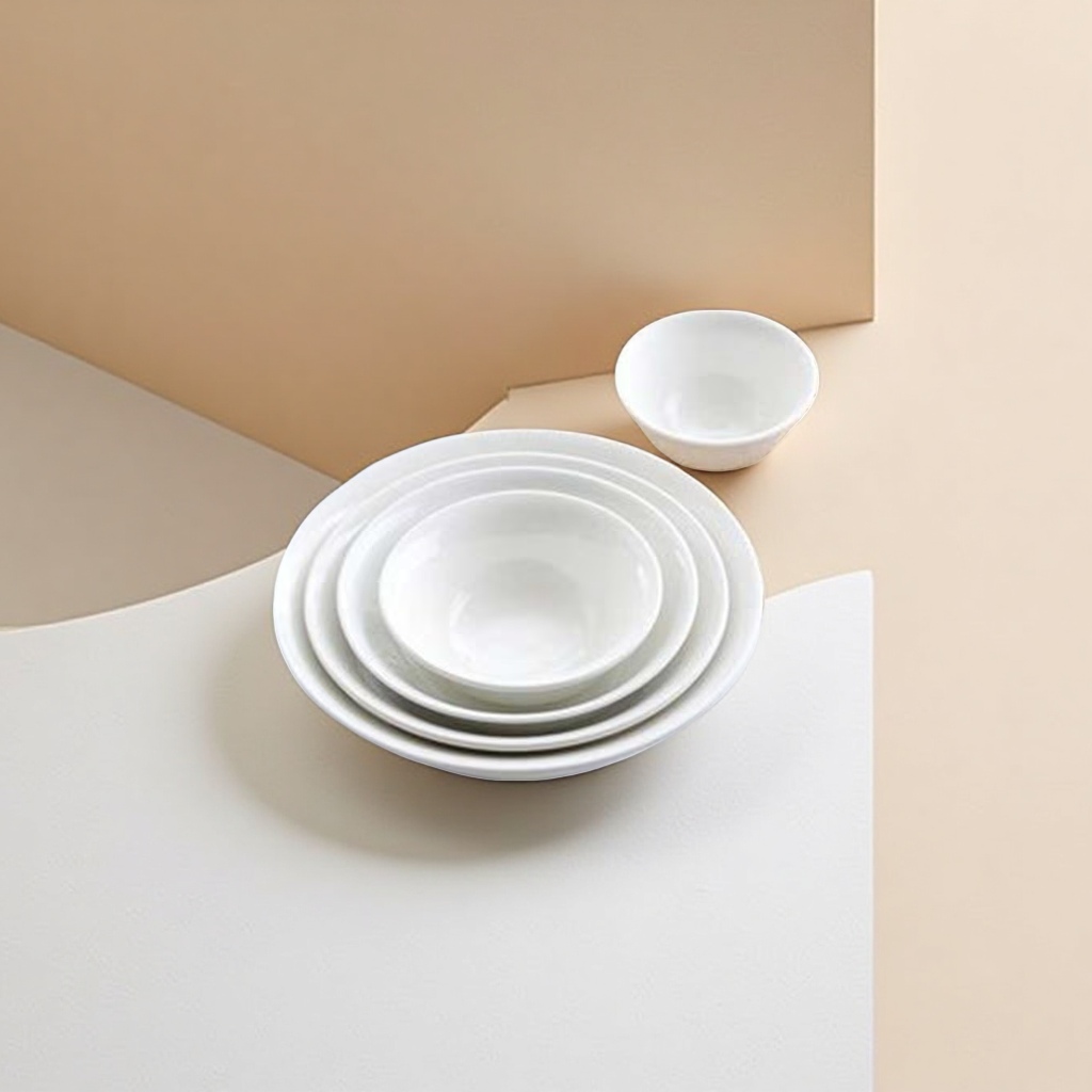 White ceramic tableware set, simple household tableware combination, heat-resistant and easy to clean Specification image