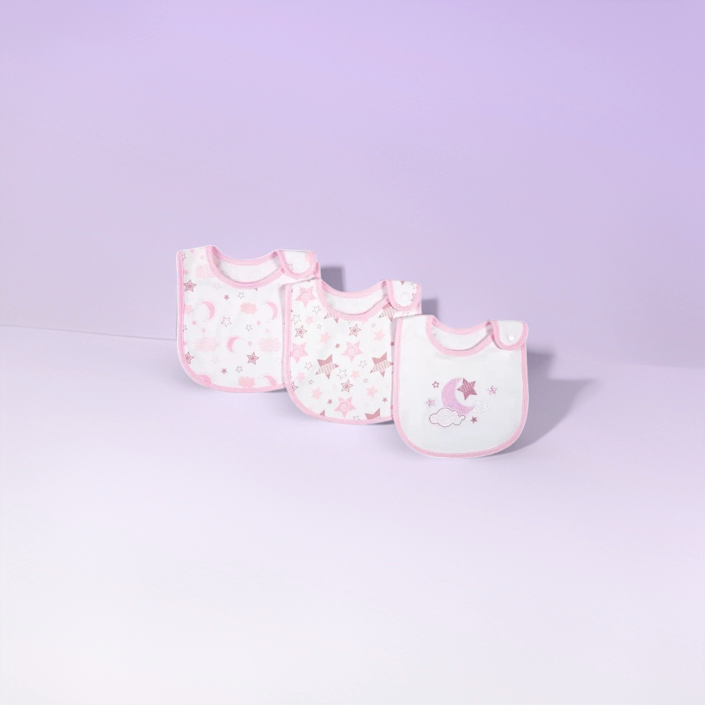 Pink fringed baby bib, pure cotton absorbent and leak-proof baby feeding bib Application Scenario