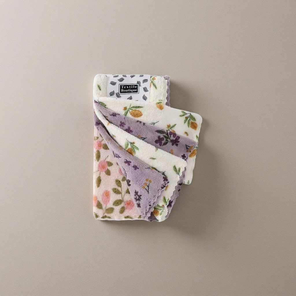 Floral pattern towel set, 5 pieces of bath towel, face towel and square towel, seika, absorbent, quick-drying, soft and skin-friendly Application Scenario