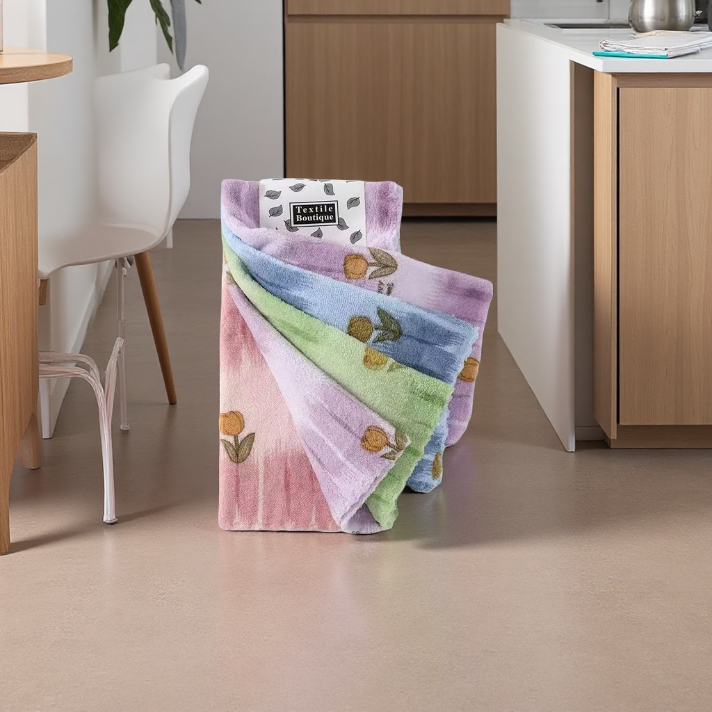 The pure cotton towel with a colorful gradient floral pattern is water-absorbent, quick-drying, soft and skin-friendly details Picture