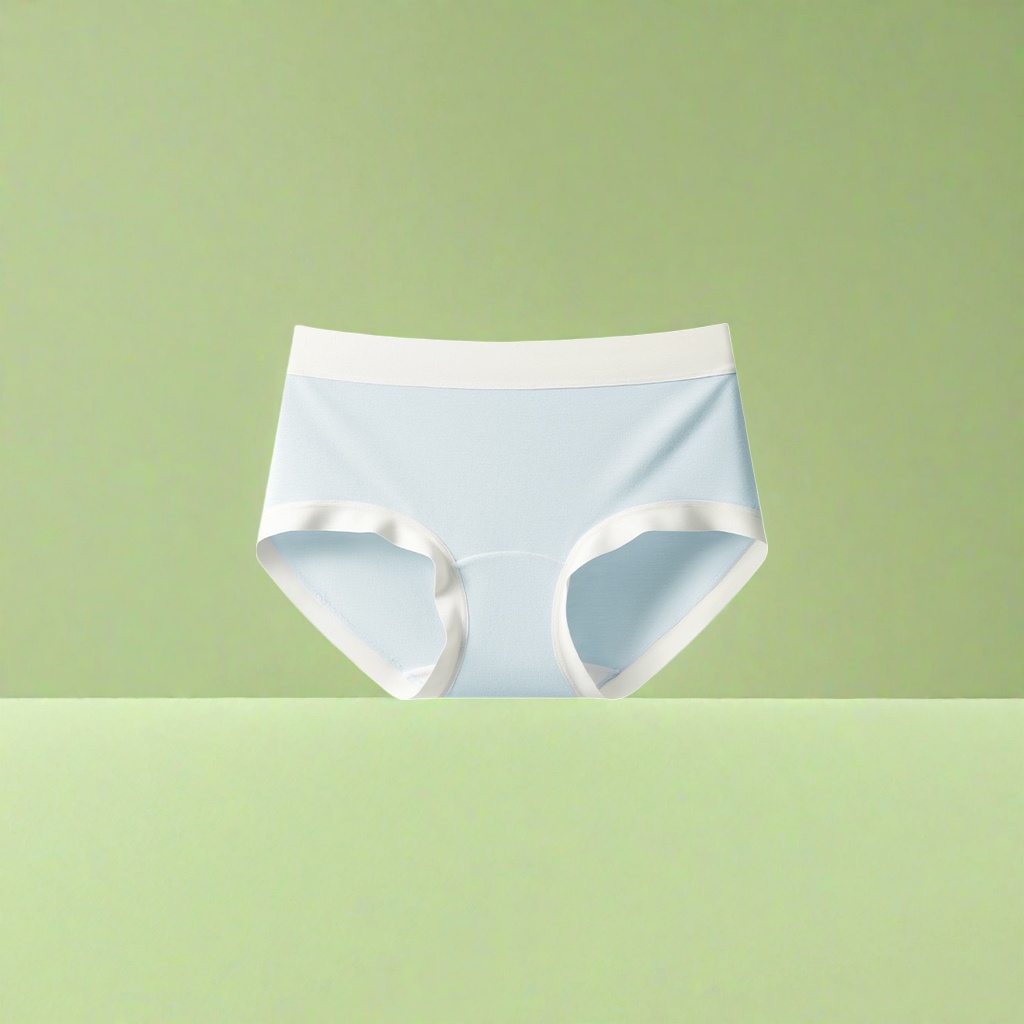 Lake blue pure cotton men's underwear, simple, comfortable and breathable four-corner shorts Specification image