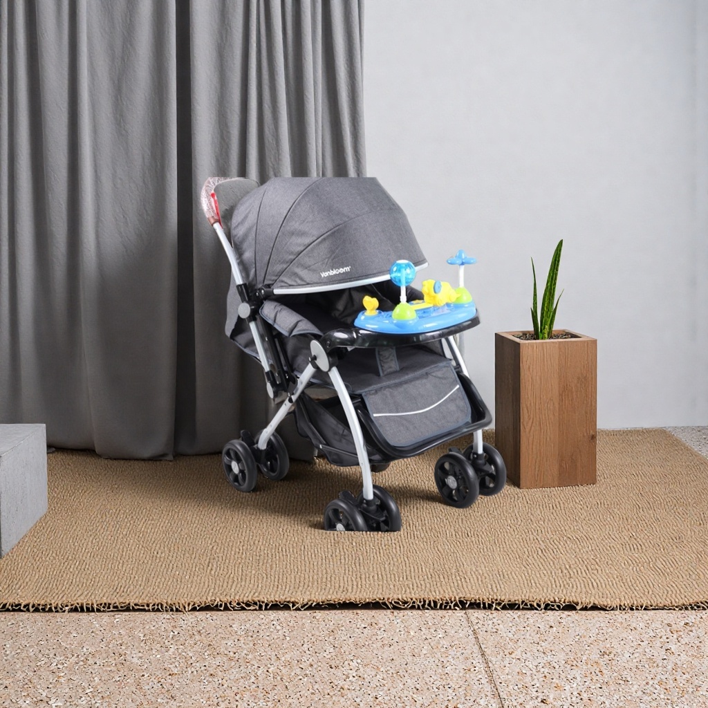 Carrito de bebé gris cojín de esponja engrosada verano transpirable anti-sudor ligero portátil Specification image