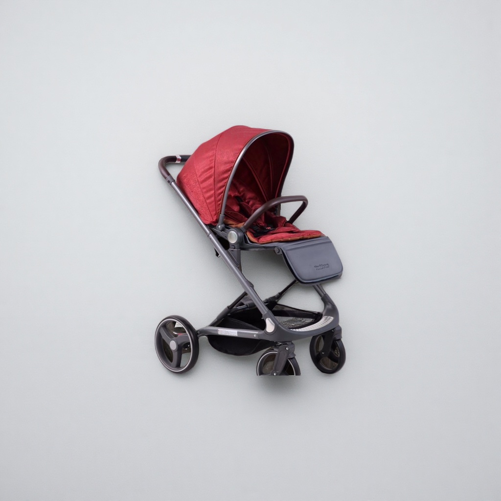 Carrito de bebé rojo engrosado esponja cojín verano transpirable protección solar toldo Specification image