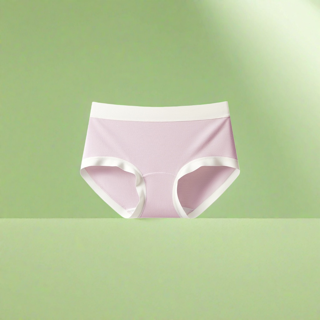 Light pink pure cotton women's underwear: comfortable, breathable and seamless basic style details Picture
