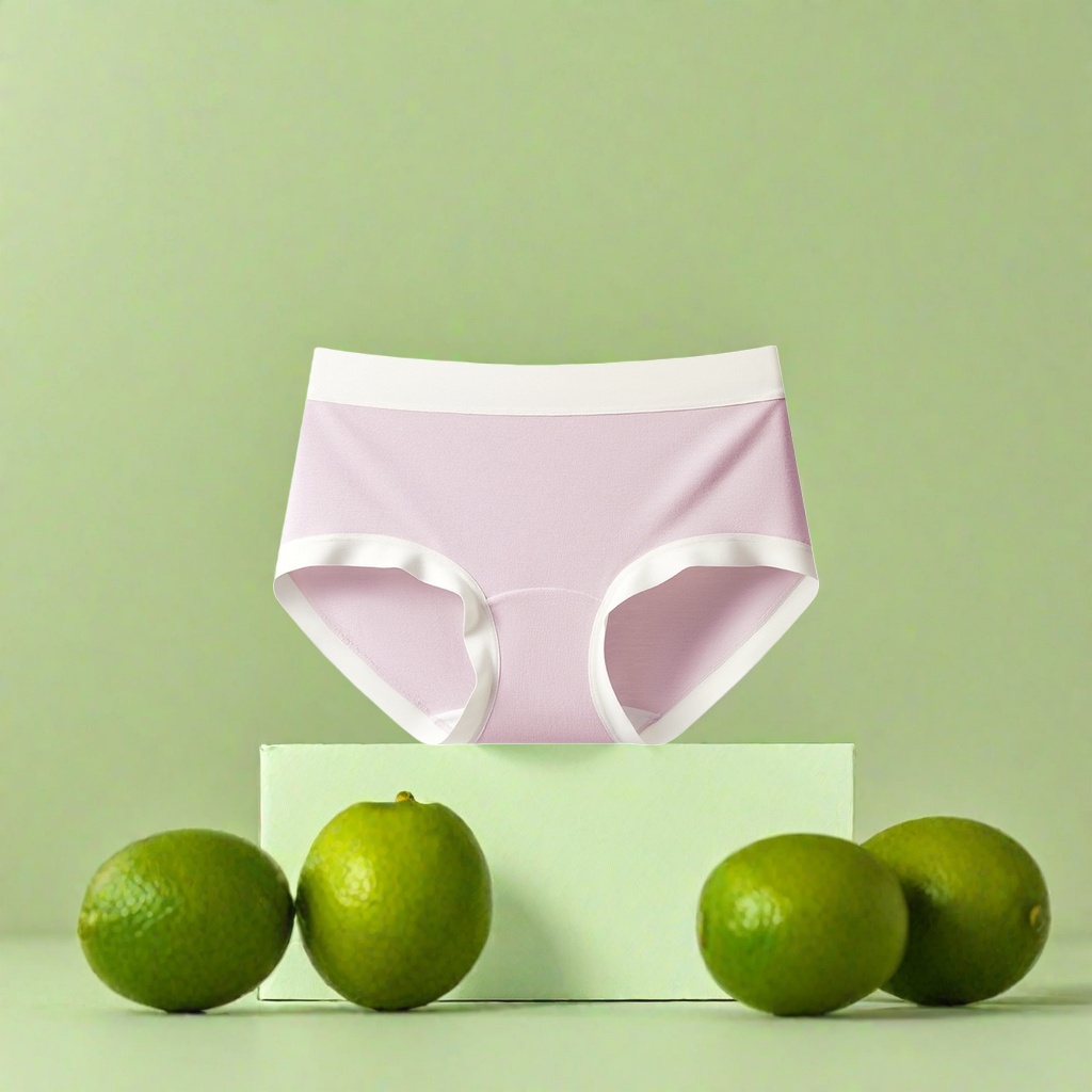 Light pink pure cotton women's underwear: comfortable, breathable and seamless basic style Specification image