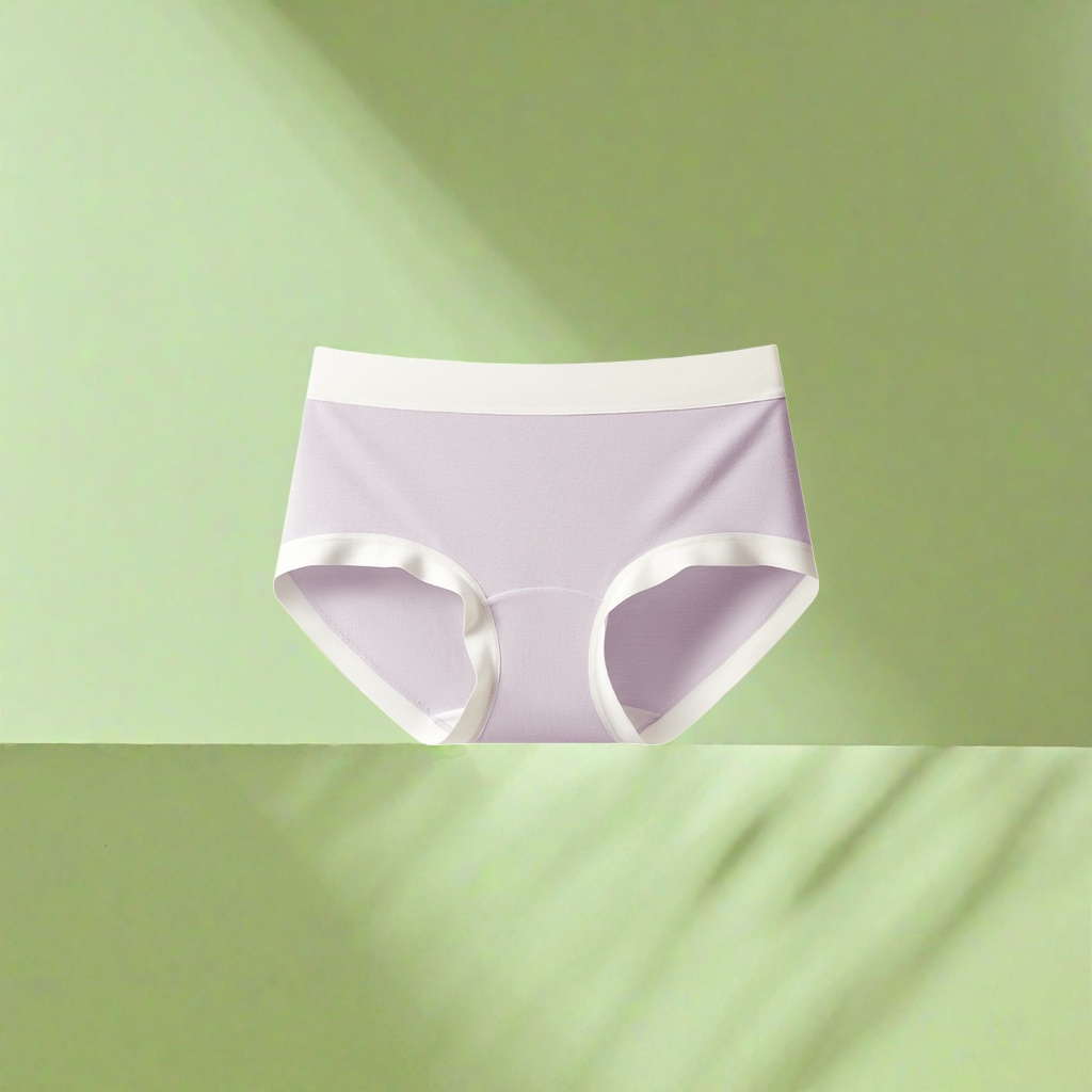 Light grayish-purple modal cotton underwear for women, solid color, simple, comfortable and breathable details Picture
