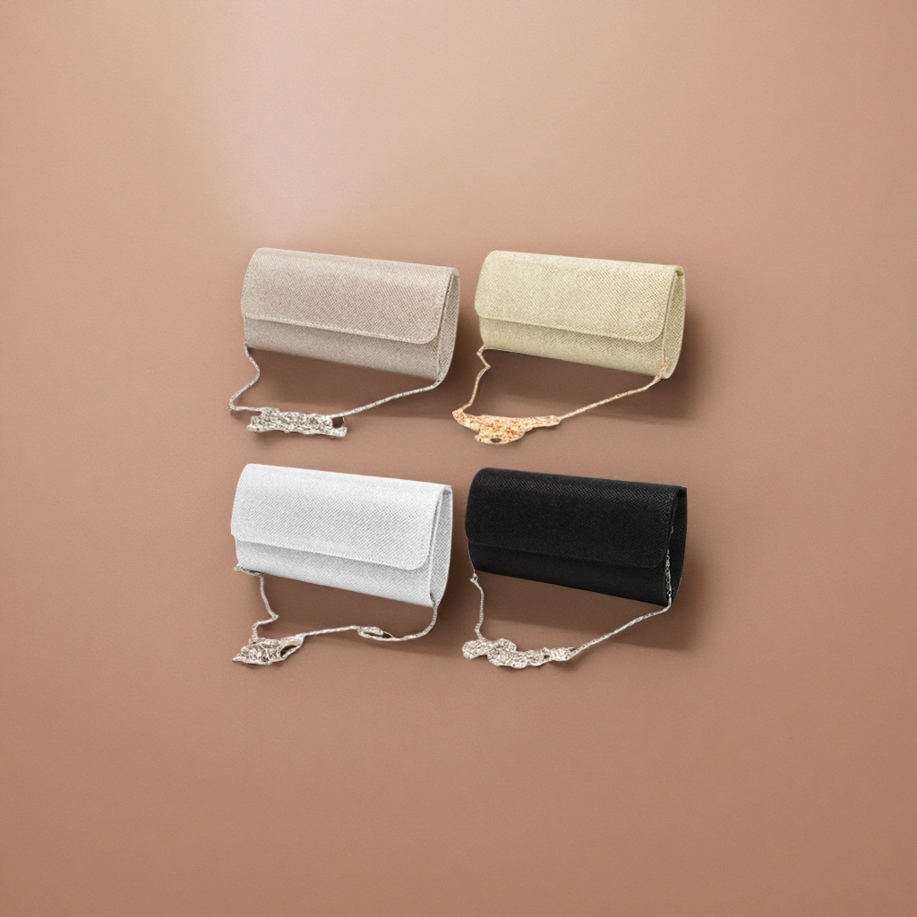 Shiny fabric clutch, four-color chain bag, fashionable and lightweight women's crossbody bag Application Scenario