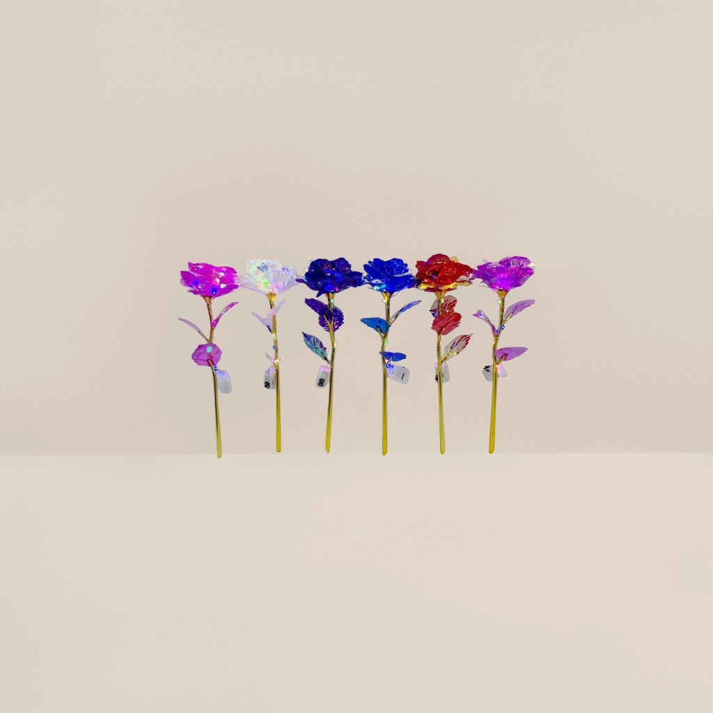 彩色发光玫瑰花细节图