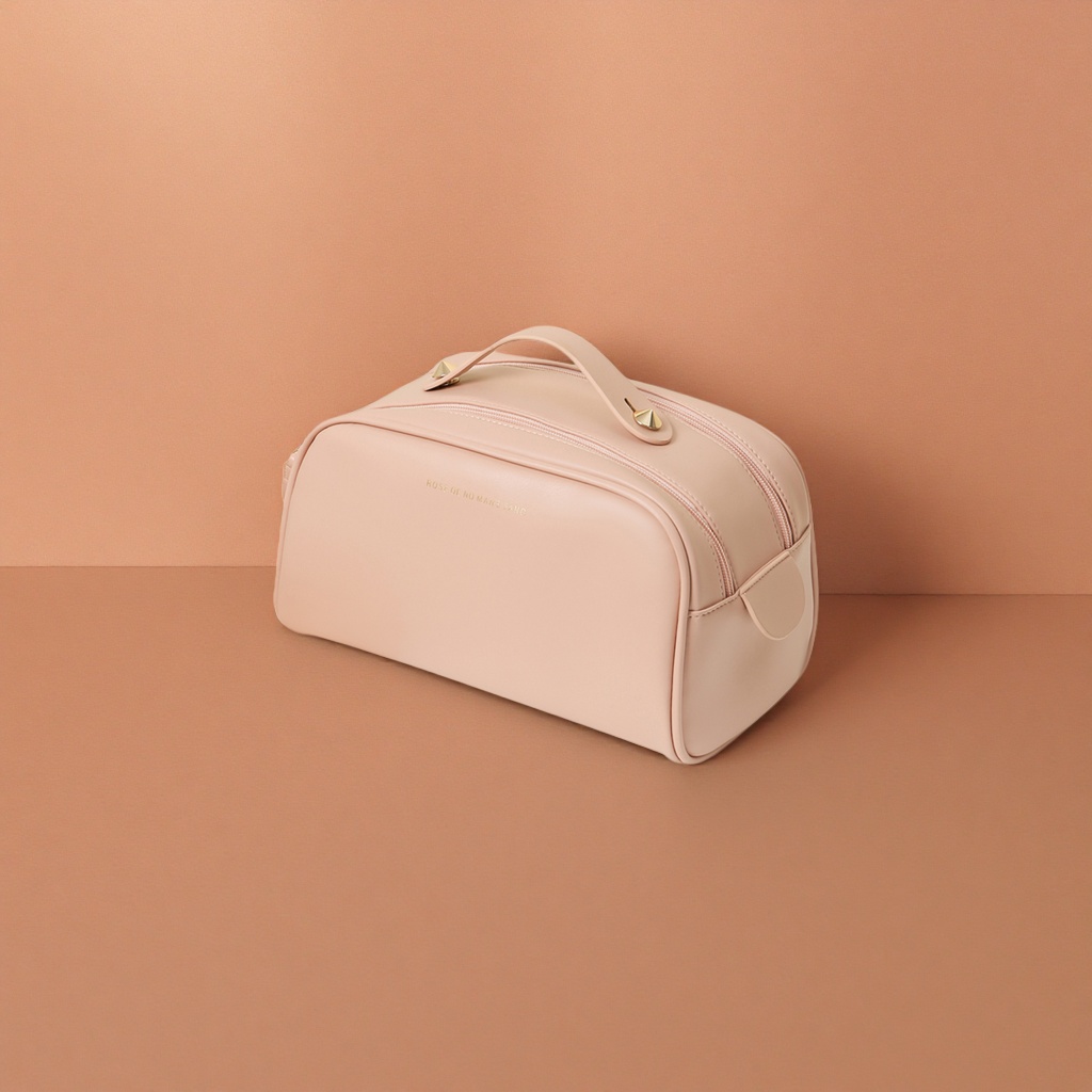 The pink makeup bag for women is a large-capacity portable travel storage bag that is simple and fashionable Application Scenario