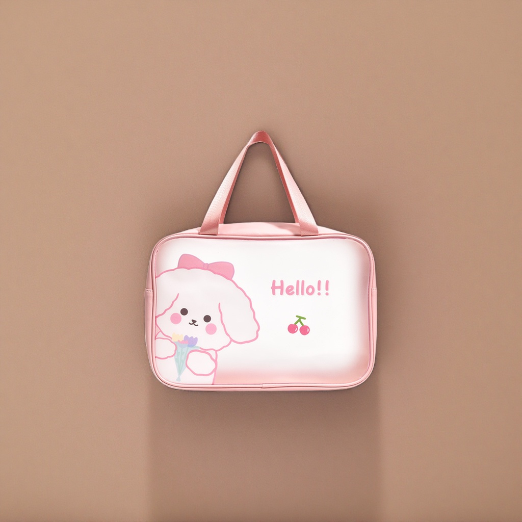 Pink cartoon puppy handbag, a fashionable and casual single-shoulder bag for women, small size and light storage details Picture