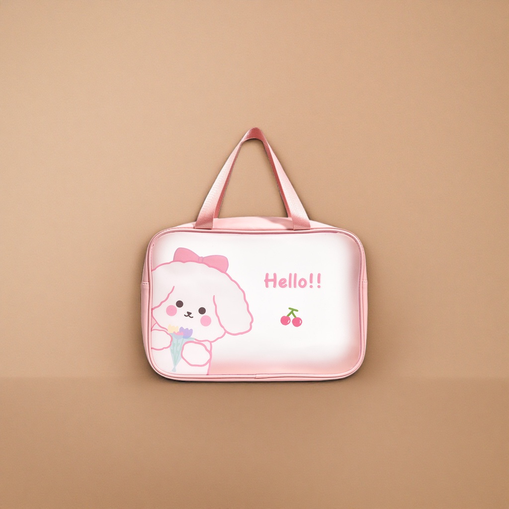 Pink cartoon puppy handbag, a fashionable and casual single-shoulder bag for women, small size and light storage Specification image