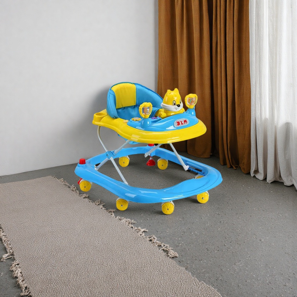 يمكن لسيارة الطفل الرضيعة الزرقاء والصفراء أن تضبط الموسيقى العالية Specification image