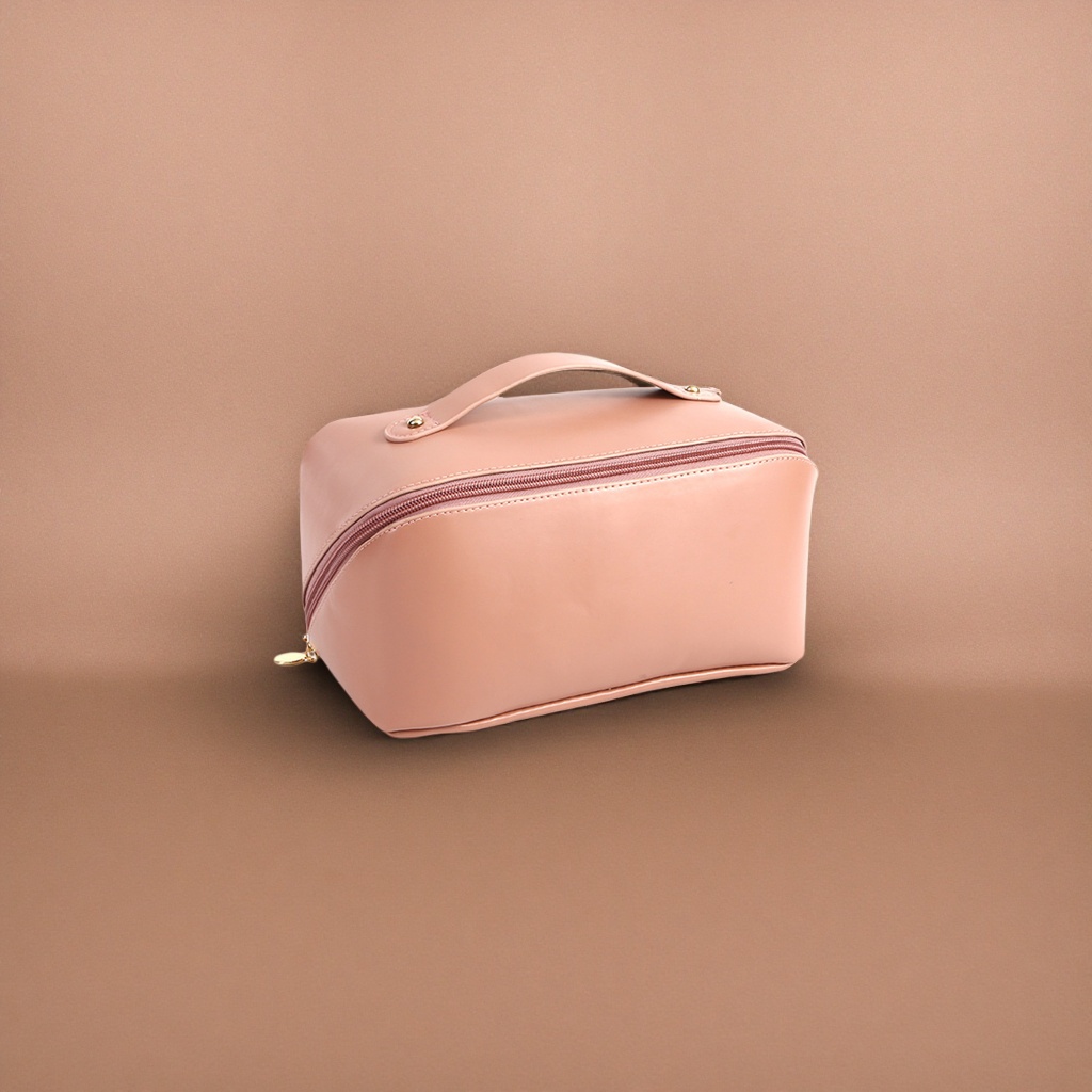 Pink hand-held storage bag, large-capacity portable fabric organizing bag, simple, fashionable and universal style Specification image