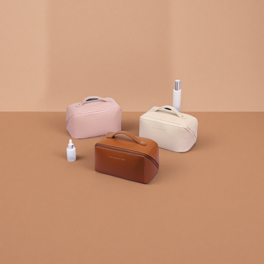 Pink, beige and brown hand-held storage bags available in multiple colors, simple fabric large-capacity portable organization bags details Picture