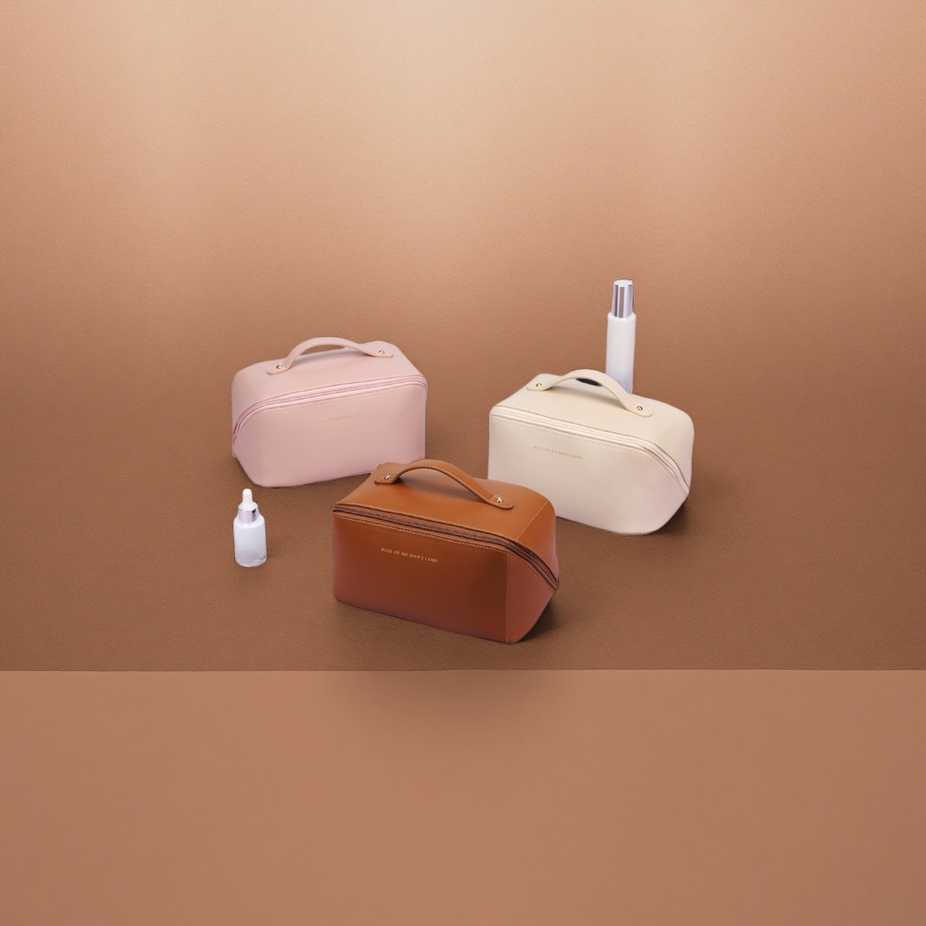 Pink, beige and brown hand-held storage bags available in multiple colors, simple fabric large-capacity portable organization bags Application Scenario