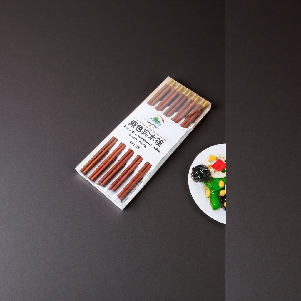 原色实木筷子礼盒装天然环保家用餐具套装