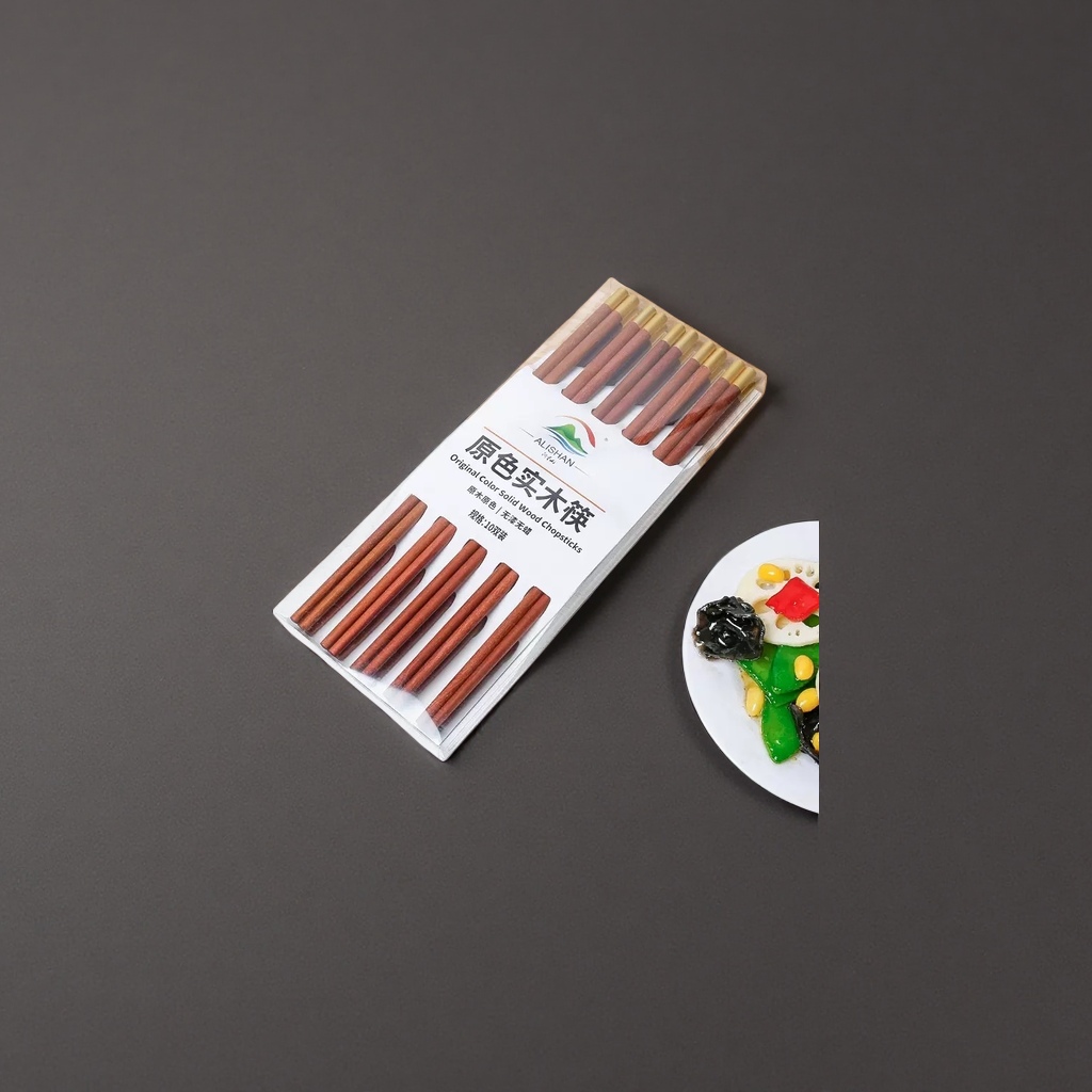 Natural-color solid wood chopsticks gift box set of natural and eco-friendly household tableware Application Scenario