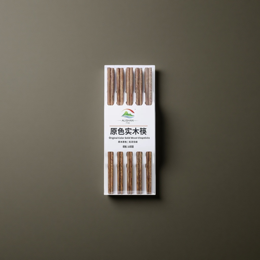 Natural-color solid wood chopsticks, natural and unpainted eco-friendly household tableware Specification image