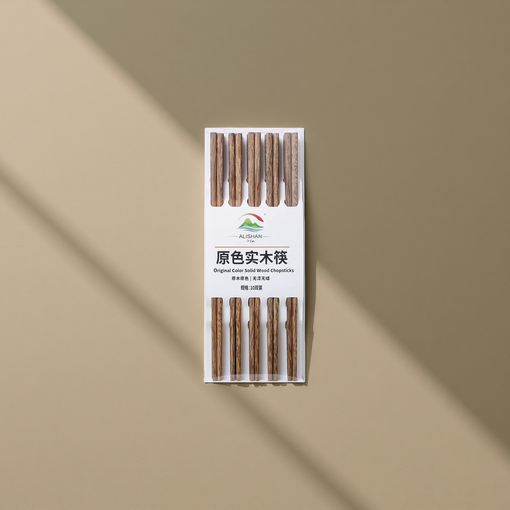 Natural-color solid wood chopsticks, natural and unpainted eco-friendly household tableware Application Scenario