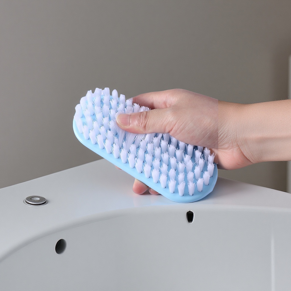 浅蓝色手柄白色刷毛清洁刷 家用厨房浴室多功能 scrub brush