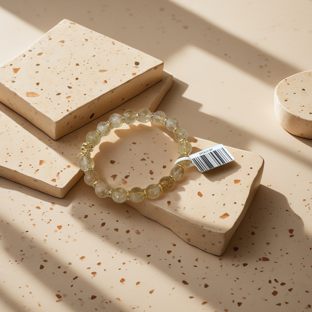 黄色水晶手链天然石能量饰品女士简约百搭