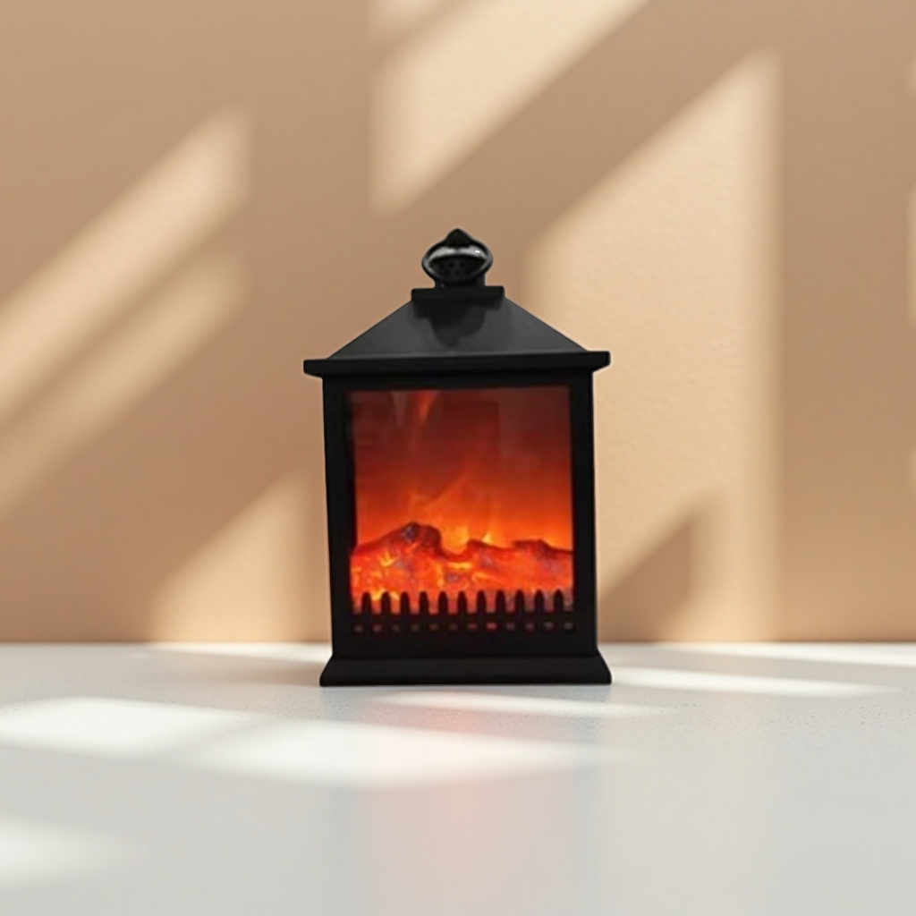 黑色电暖炉 lantern 家用取暖器节能静音卧室客厅适用