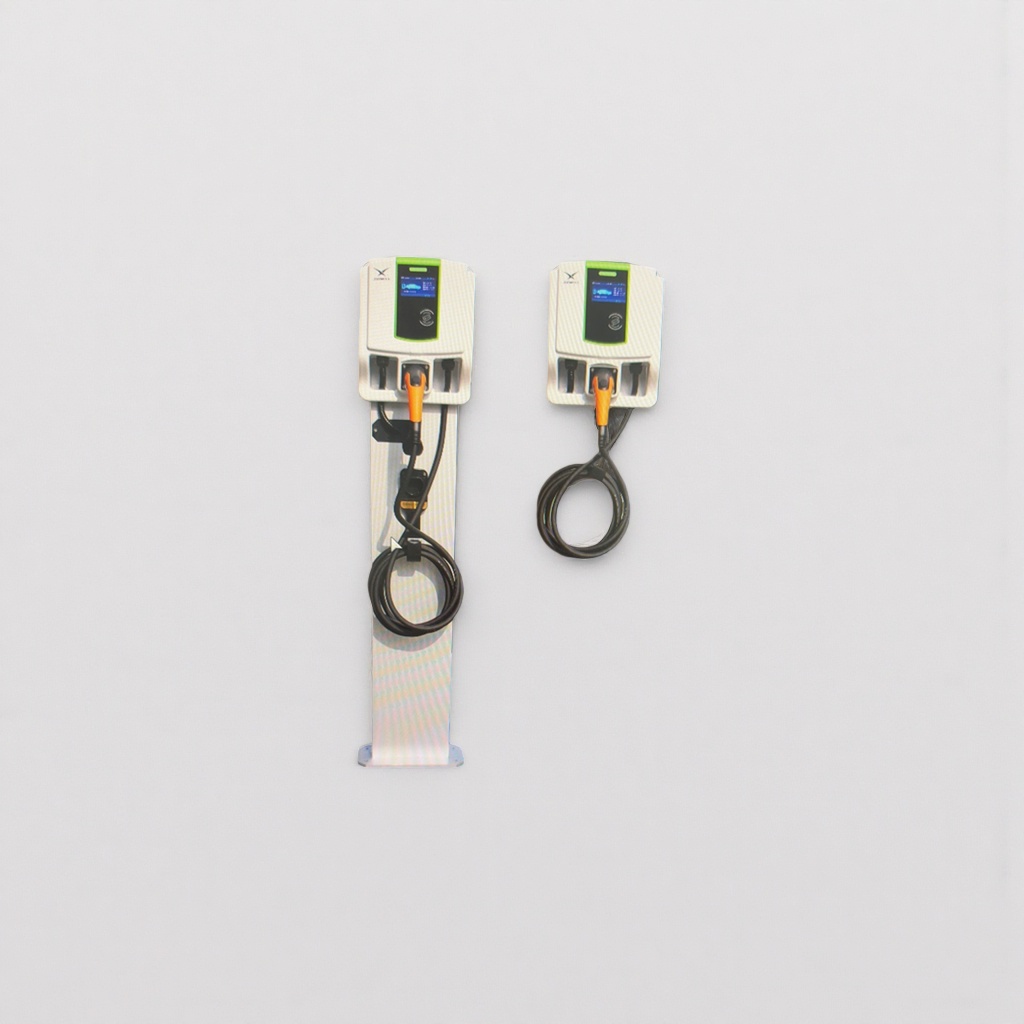 白色充电桩配橙色充电枪黑色线缆家用商用壁挂式 Specification image