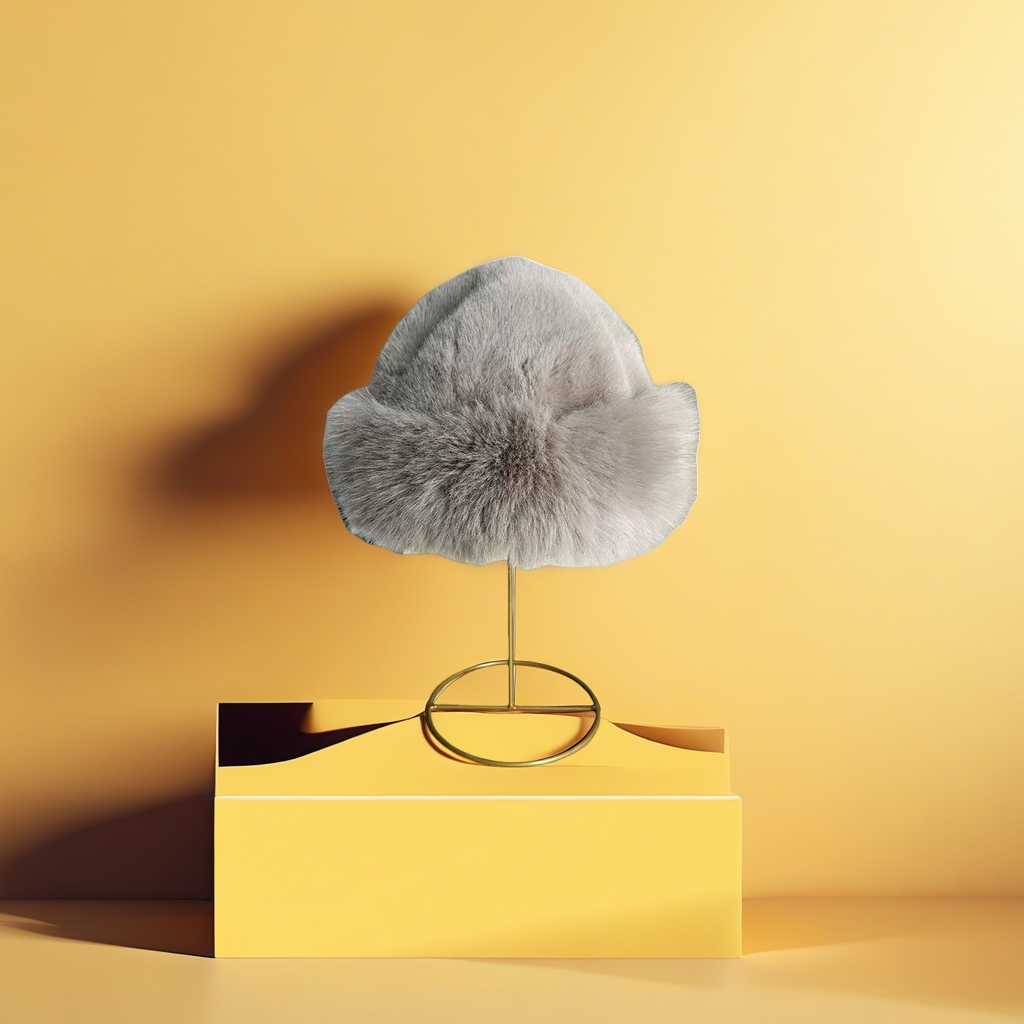 This grey plush warm hat is a casual and versatile Korean style for both men and women in autumn and winter