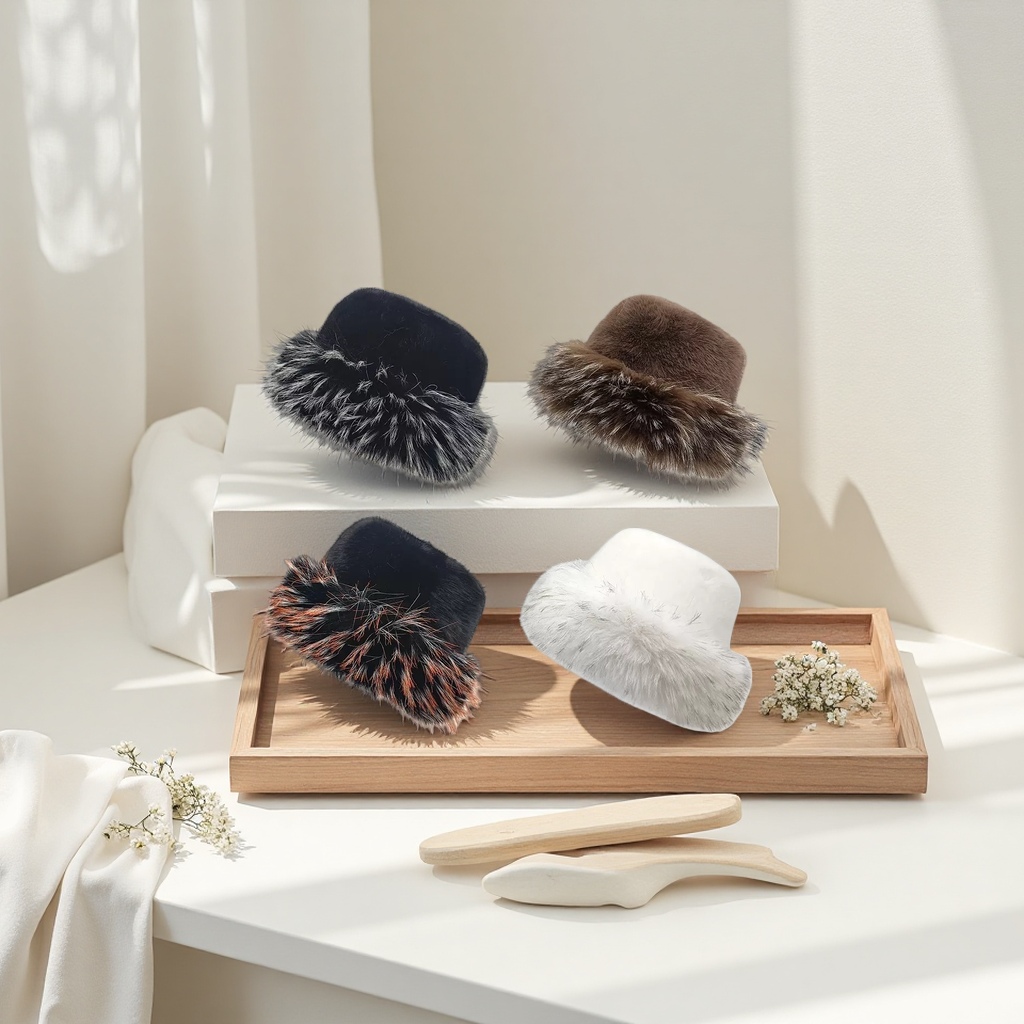 The plush hat is warm and cute, a new autumn and winter style for both men and women details Picture
