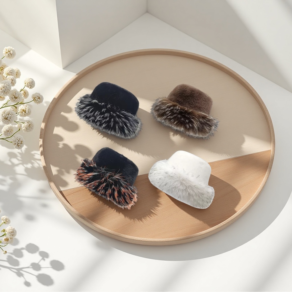 The plush hat is warm and cute, a new autumn and winter style for both men and women Application Scenario